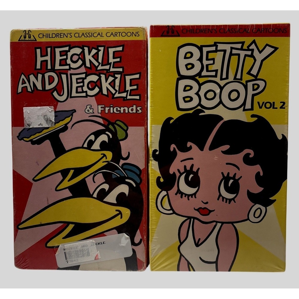 Vintage Cartoon VHS Lot 3-G Home Video 1991 Betty Boop Vol 2 Heckle & Jeckle New